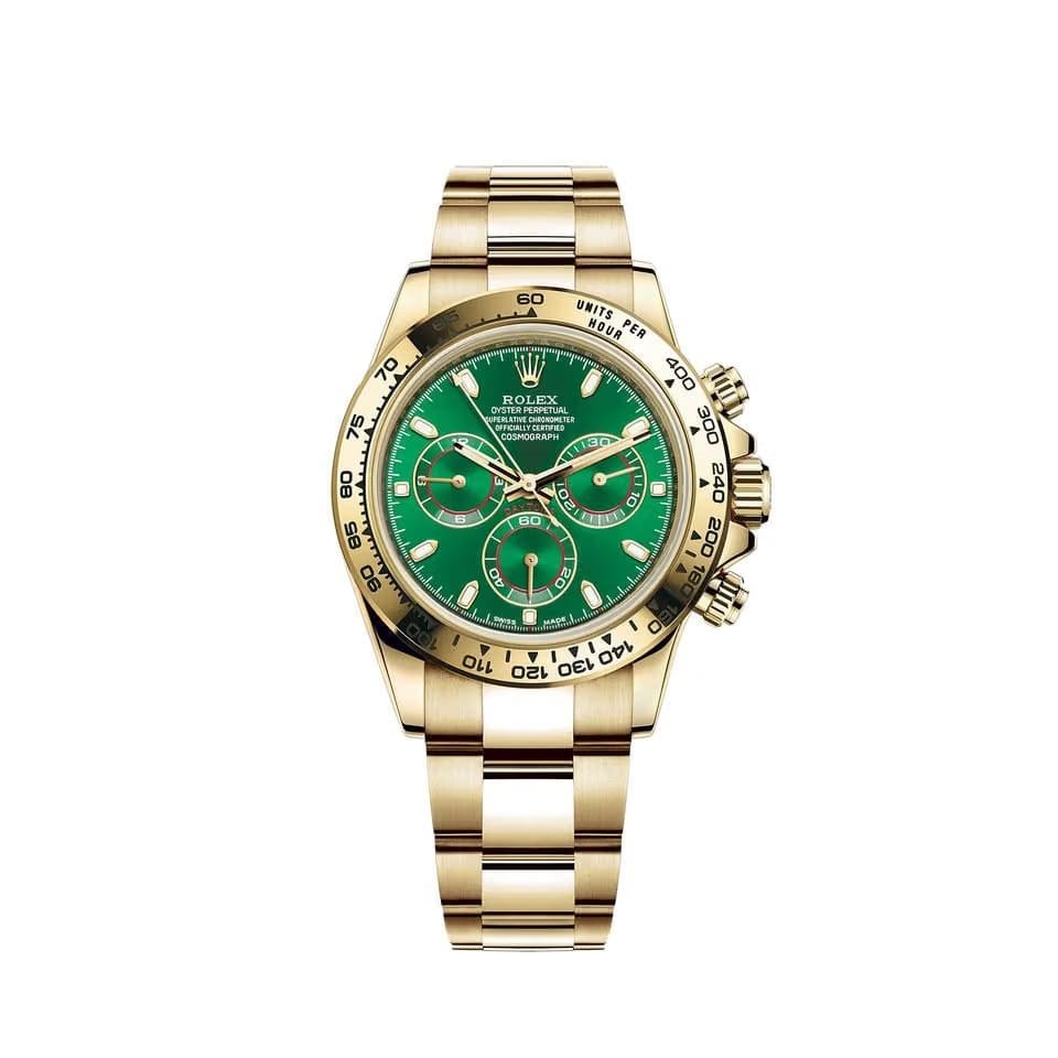 Rolex | Daytona | 116508 | Yellow gold | 40 mm | Yellow gold | Green | Automatic
