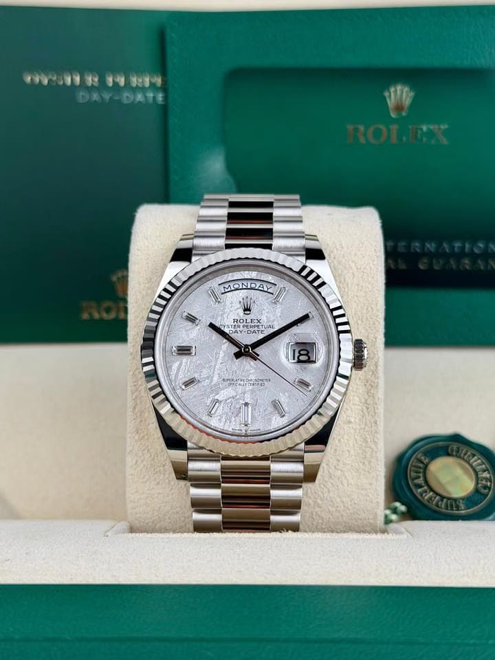 Rolex | Day-Date | 228239 | White gold | 40 mm | White gold | Meteorite | Automatic