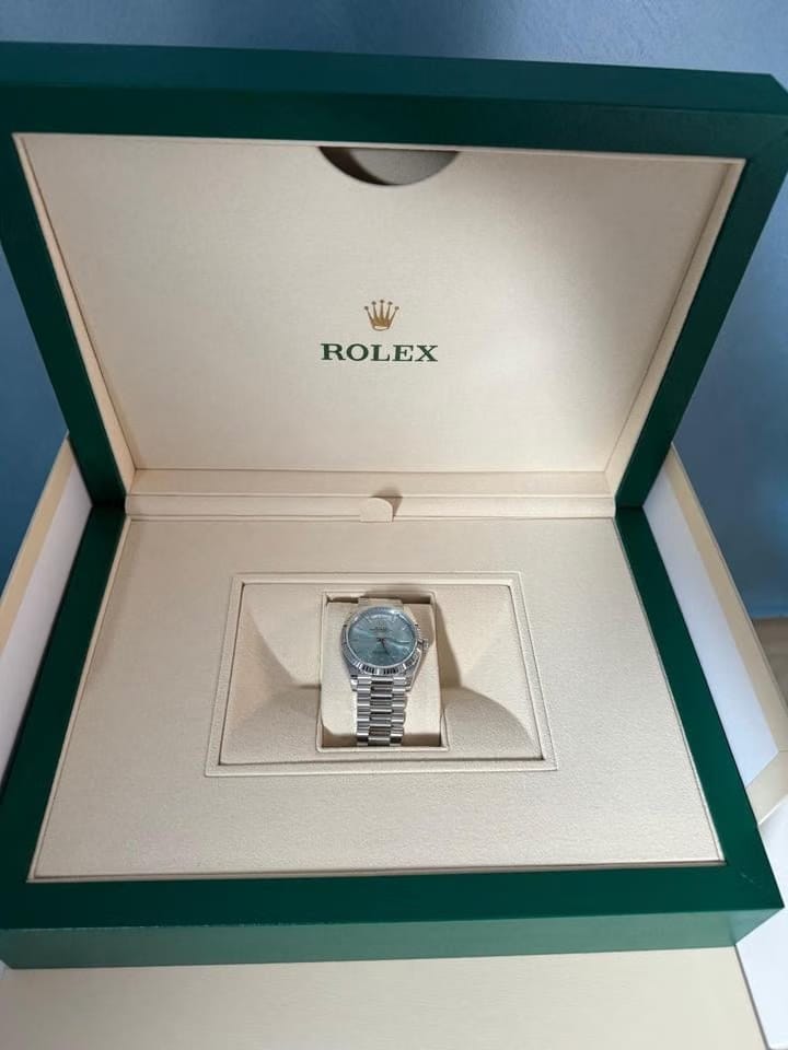 Rolex | Day-Date | 128236 | Platinum | 36 mm | Platinum | Turquoise | Automatic