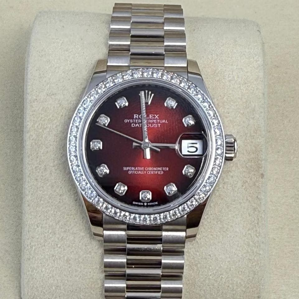 Rolex | Datejust | 278289RBR | White gold | 31 mm | White gold | Red | Automatic