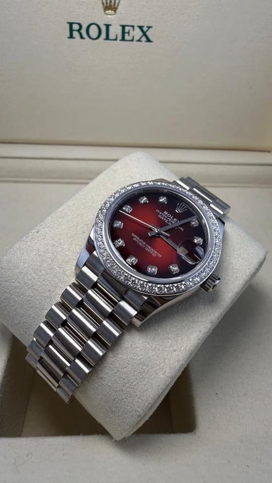 Rolex | Datejust | 278289RBR | White gold | 31 mm | White gold | Red | Automatic