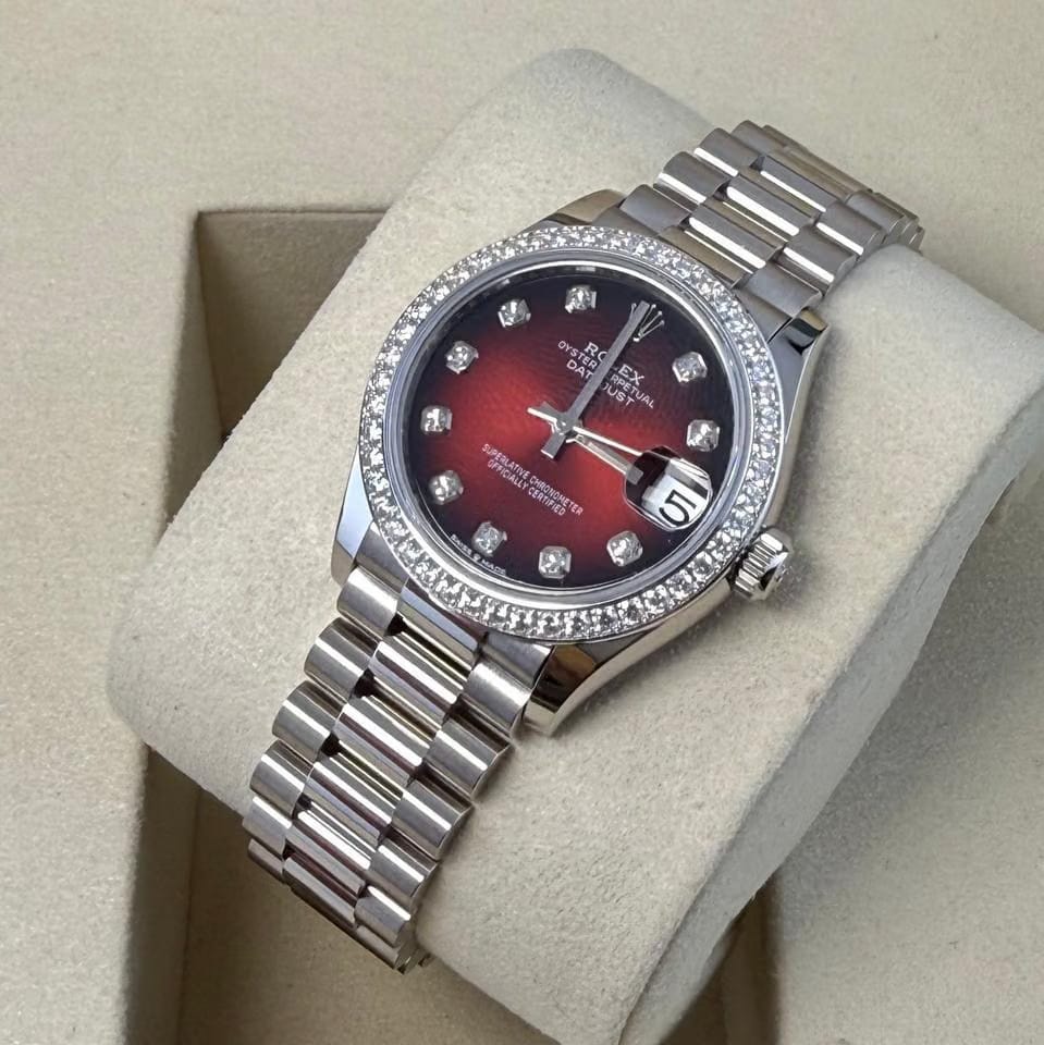 Rolex | Datejust | 278289RBR | White gold | 31 mm | White gold | Red | Automatic