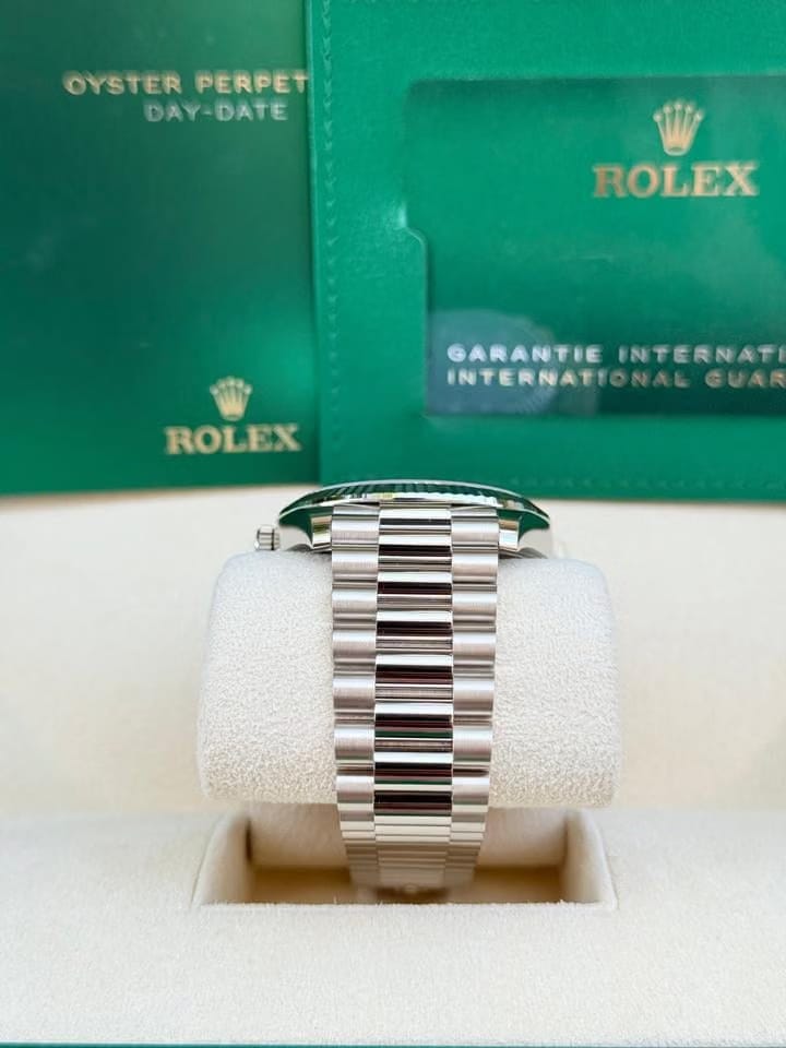 Rolex | Day-Date | 228239 | White gold | 40 mm | White gold | Silver (solid) | Automatic