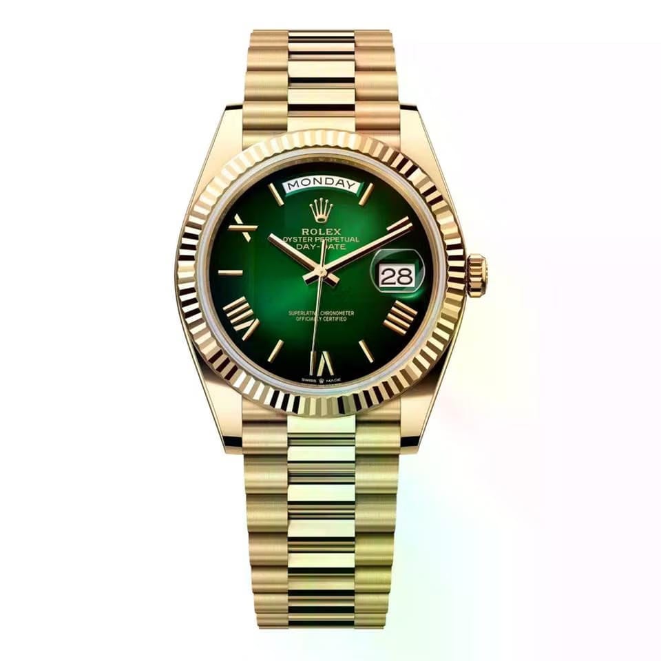Rolex | Day-Date | 228238-0069 | 40 mm | Yellow gold | Green | Automatic