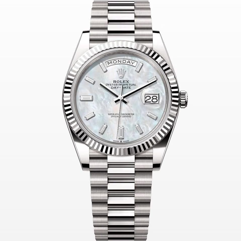 Rolex | Day-Date | 228239 | White gold | 40 mm | White gold | Mother of pearl | Automatic