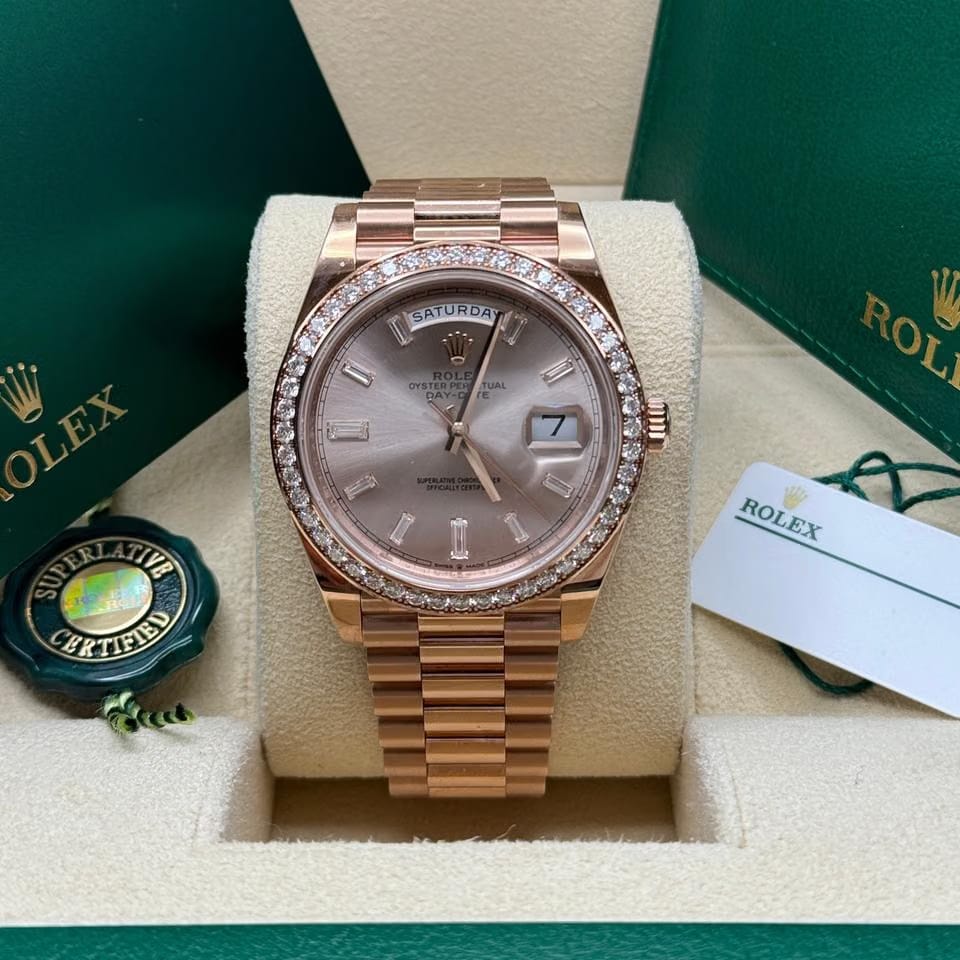 Rolex | Day-Date | 228345RBR | Rose gold | 40 x 48 mm | Rose gold | Pink | Automatic