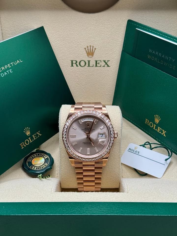 Rolex | Day-Date | 228345RBR | Rose gold | 40 x 48 mm | Rose gold | Pink | Automatic