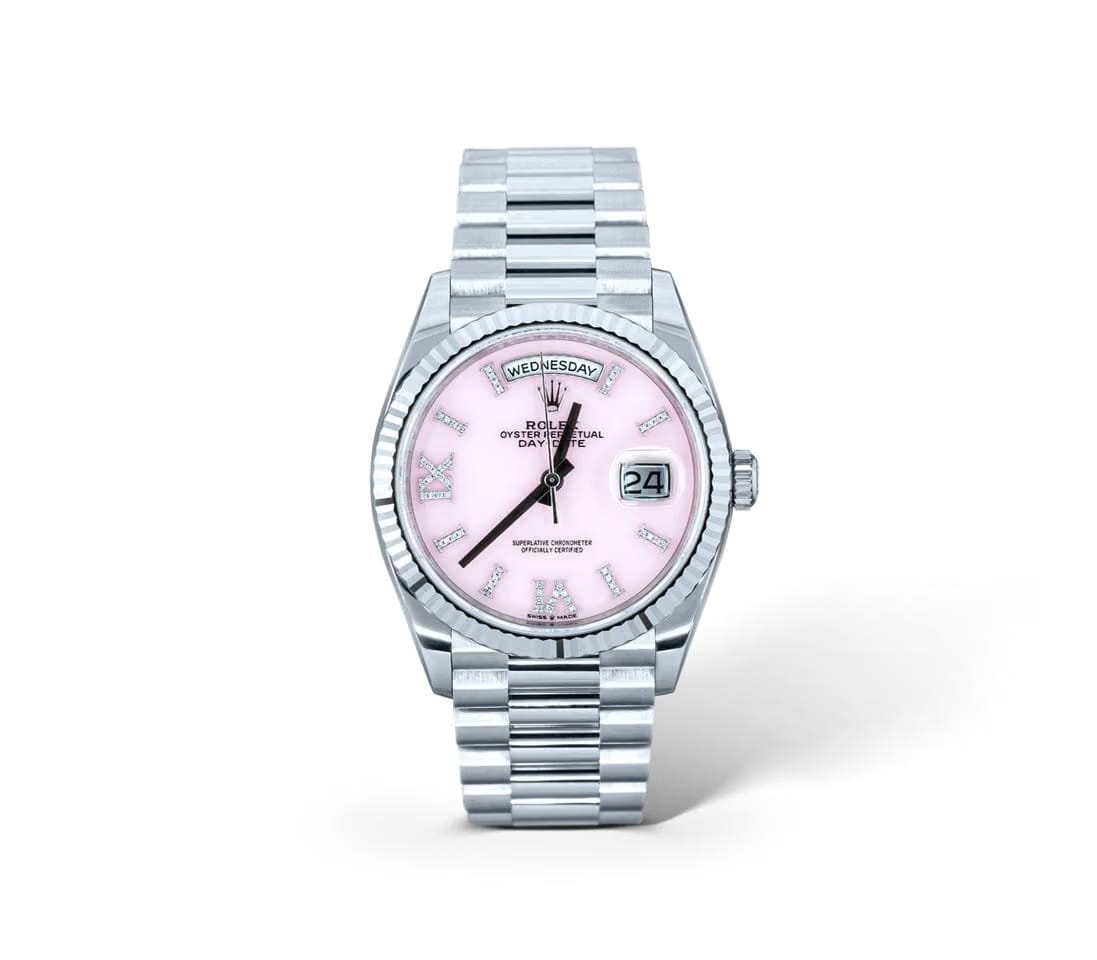Rolex | Day-Date | 128236 | Platinum | 36 mm | Platinum | Pink | Automatic