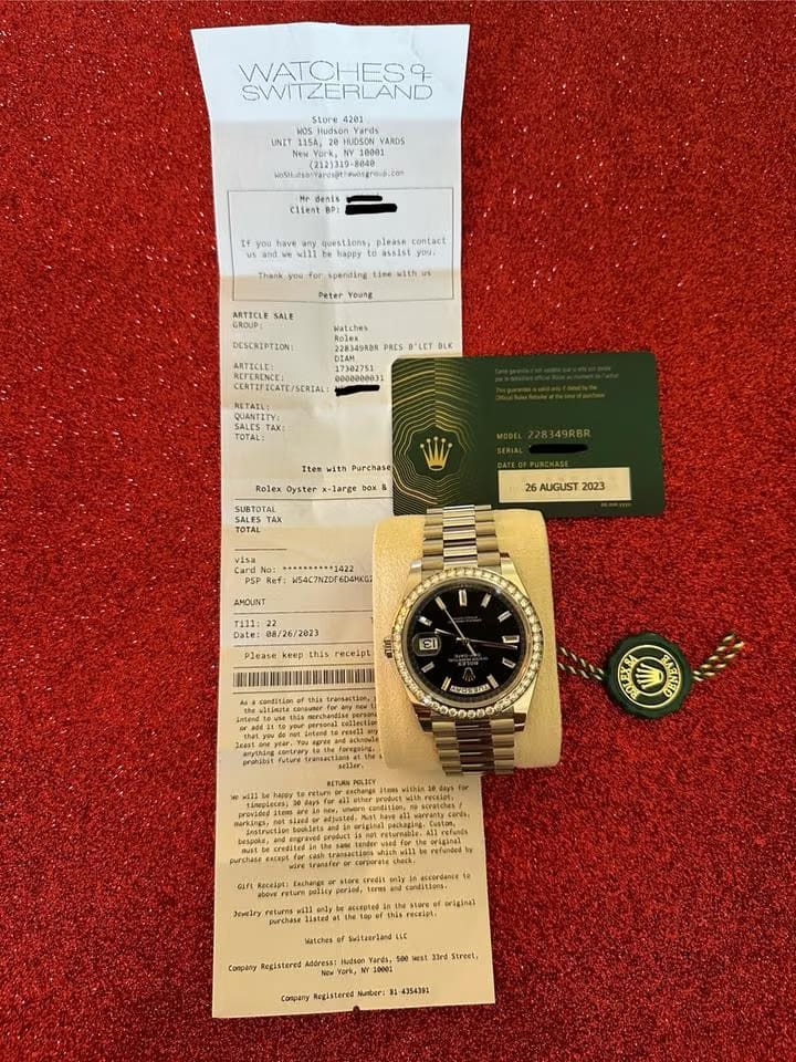 Rolex | Day-Date | 228349RBR | White gold | 40 mm | White gold | Black | Automatic