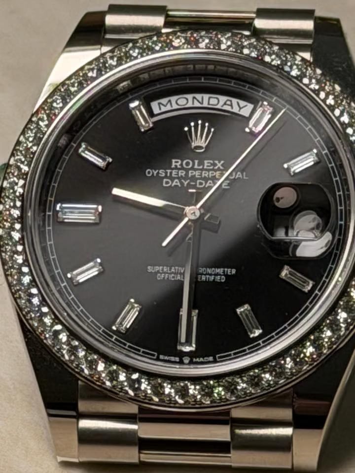 Rolex | Day-Date | 228349RBR | White gold | 40 mm | White gold | Black | Automatic
