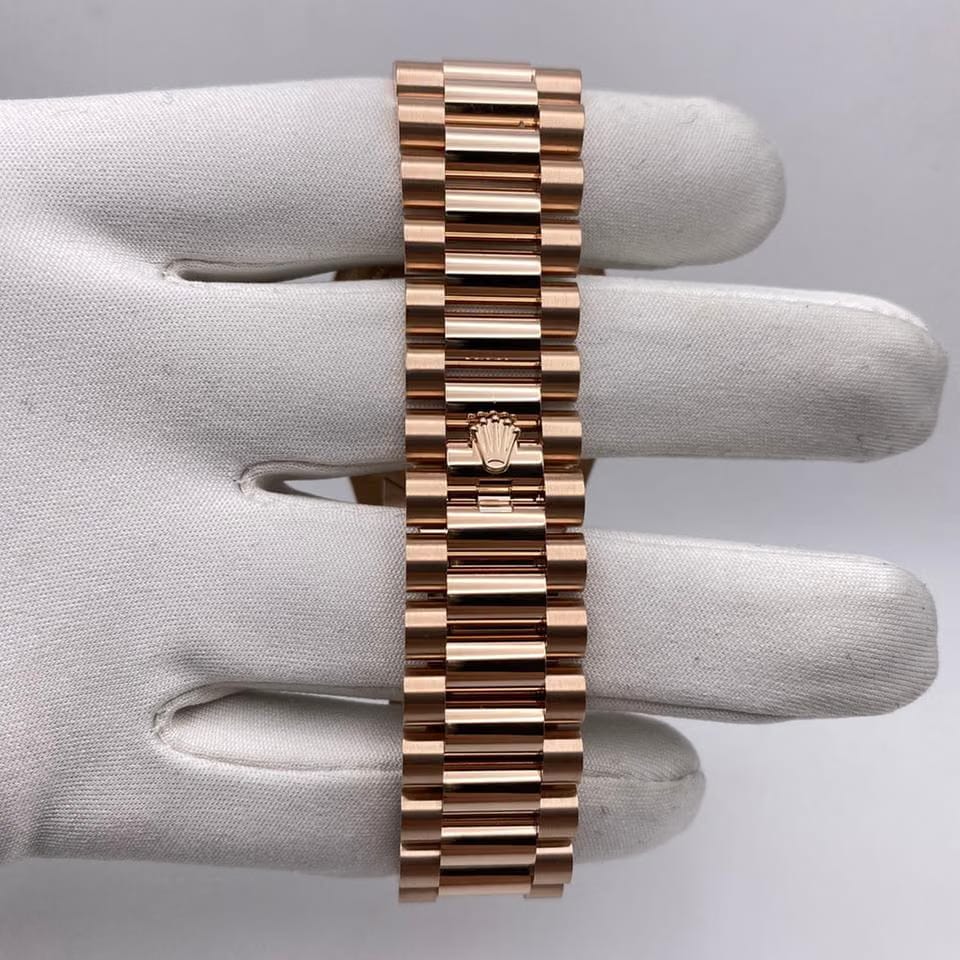 Rolex | Day-Date | 128345RBR | Rose gold | 36 mm | Rose gold | Brown | Automatic