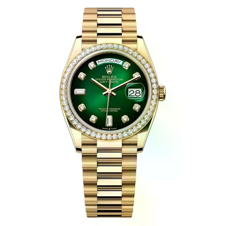 Rolex | Day-Date | 128348RBR-0035 | 36 mm | Green | Automatic