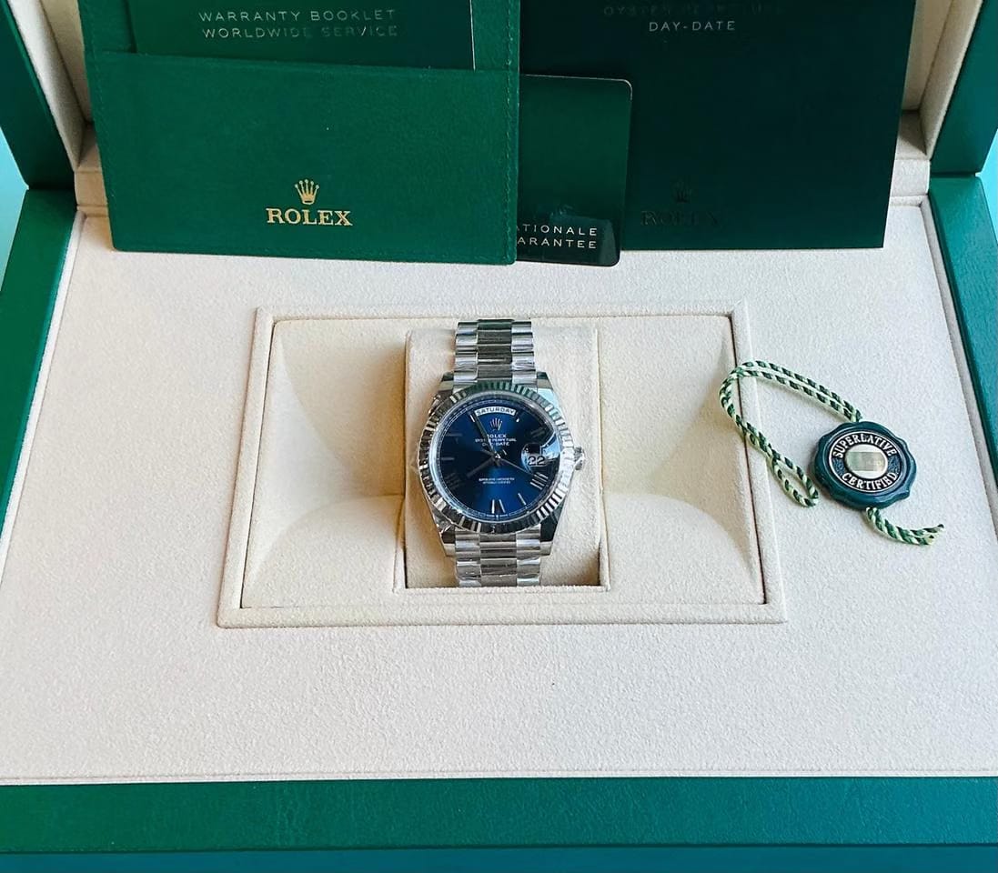 Rolex | Day-Date | 228236 | Platinum | 40 mm | Platinum | Blue | Automatic