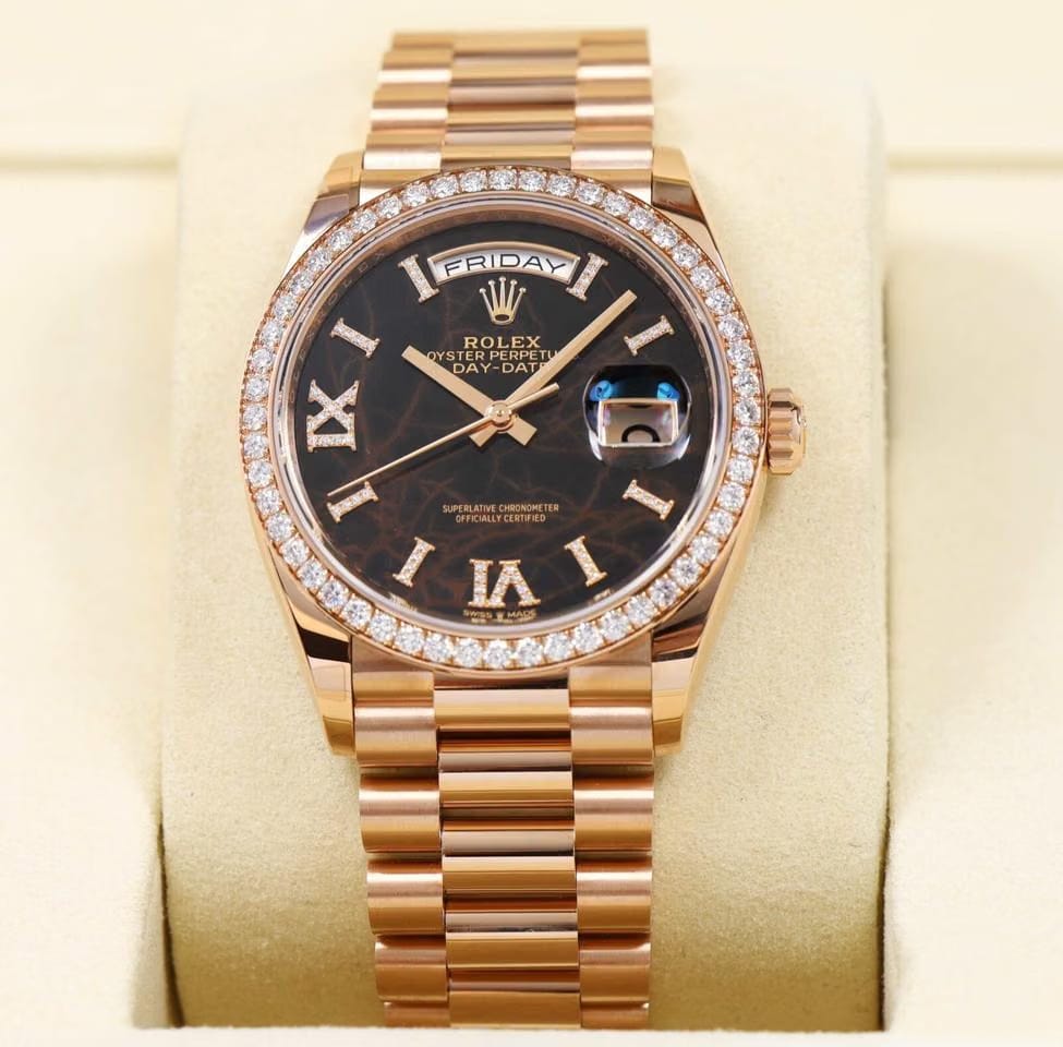 Rolex | Day-Date | 128345RBR | Rose gold | 36 mm | Brown