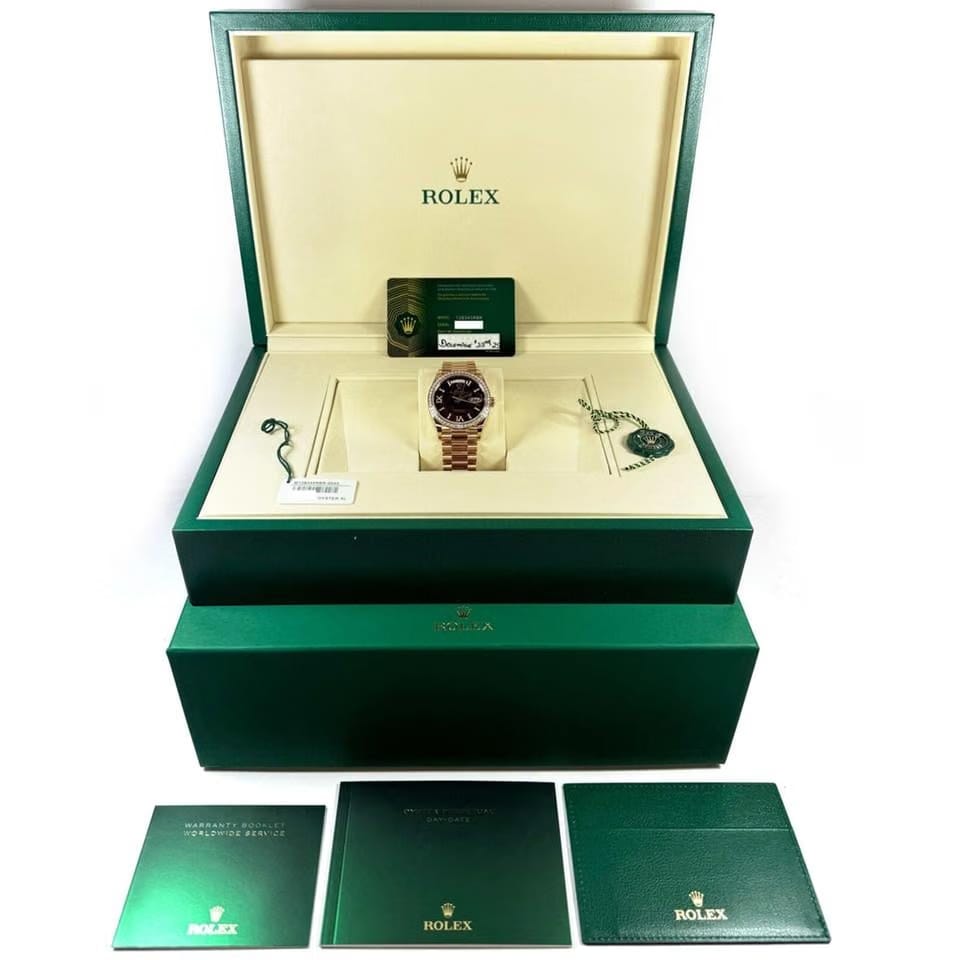 Rolex | Day-Date | 128345RBR | Rose gold | 36 mm | Brown