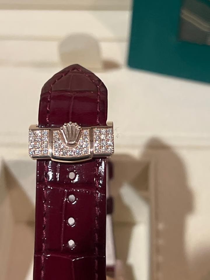 Rolex | Day-Date | 128155RBR | Rose gold | 36 mm | Crocodile skin | Pink | Automatic