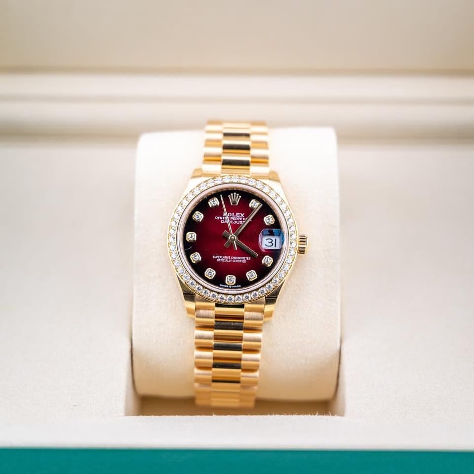 Rolex | Datejust | 278288RBR | Yellow gold | 31 mm | Yellow gold | Red | Automatic