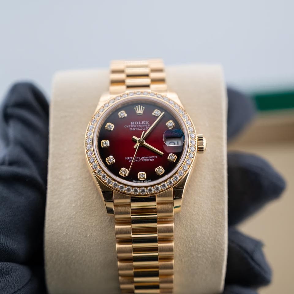 Rolex | Datejust | 278288RBR | Yellow gold | 31 mm | Yellow gold | Red | Automatic