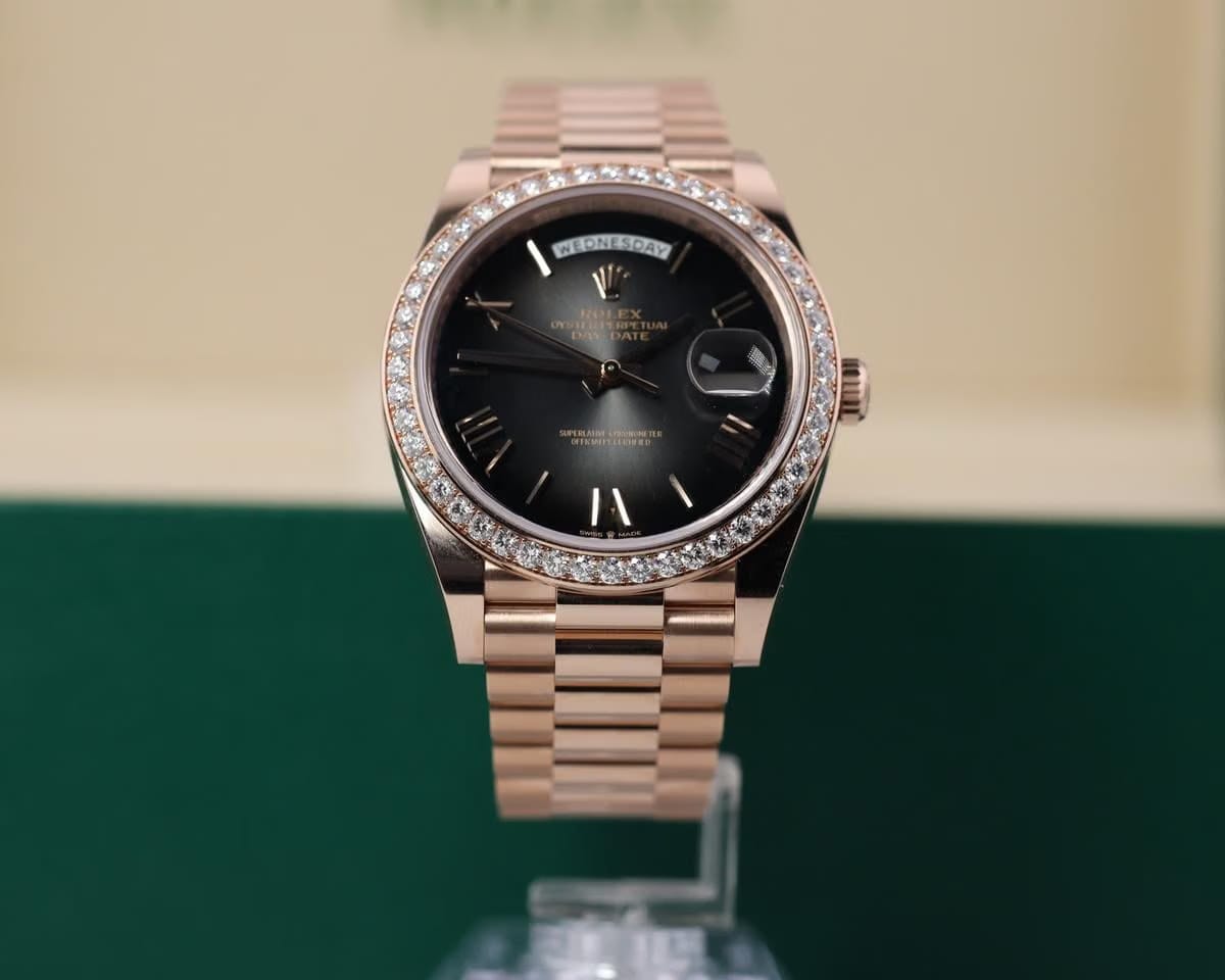 Rolex | Day-Date | 228345RBR | Red gold | 40 x 48 mm | Rose gold | Brown | Automatic