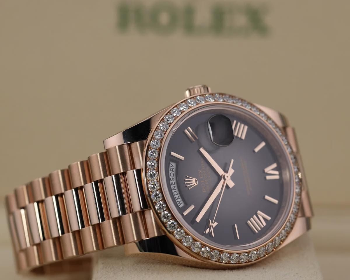 Rolex | Day-Date | 228345RBR | Red gold | 40 x 48 mm | Rose gold | Brown | Automatic
