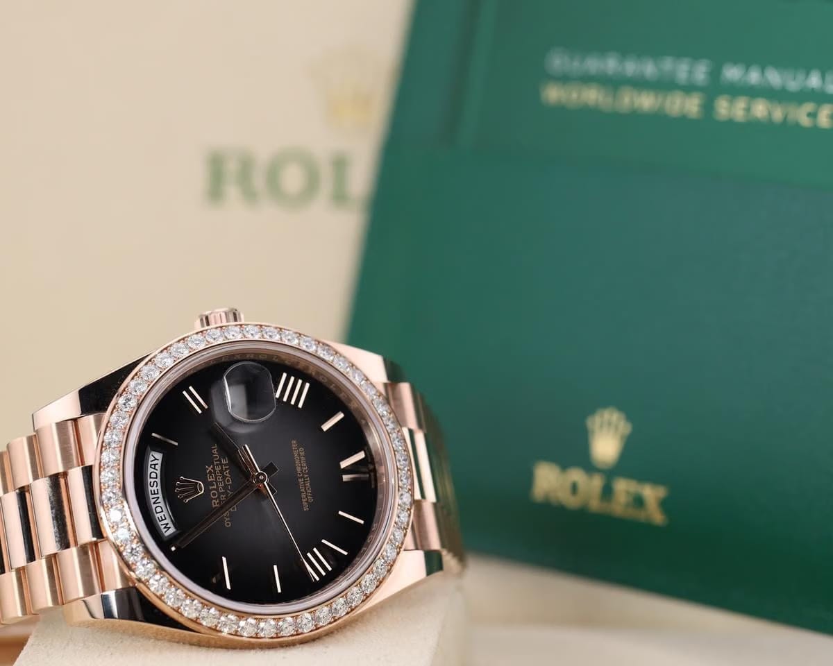 Rolex | Day-Date | 228345RBR | Red gold | 40 x 48 mm | Rose gold | Brown | Automatic