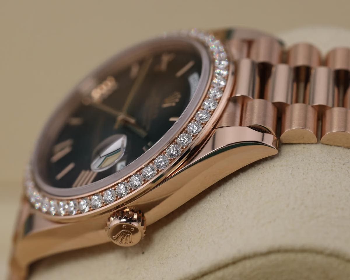 Rolex | Day-Date | 228345RBR | Red gold | 40 x 48 mm | Rose gold | Brown | Automatic