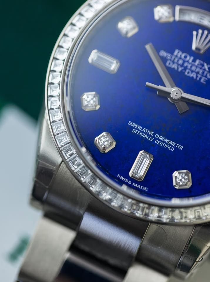 Rolex | Day-Date | 118399BR | White gold | 36 mm | White gold | Blue | Automatic