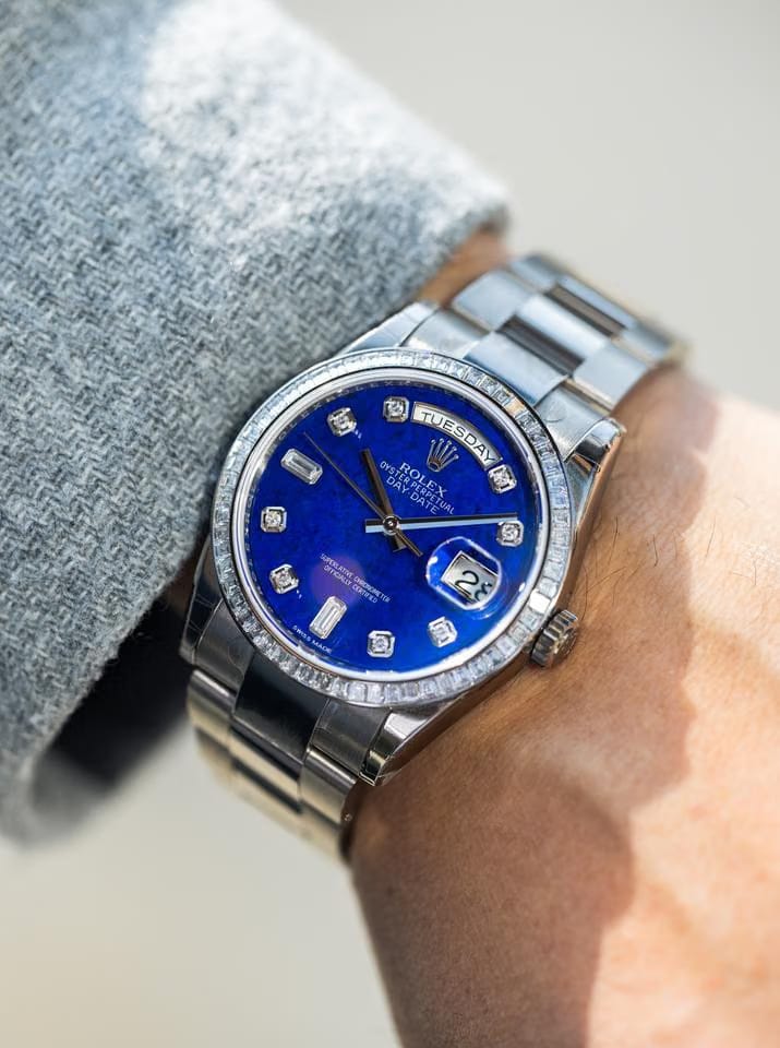 Rolex | Day-Date | 118399BR | White gold | 36 mm | White gold | Blue | Automatic