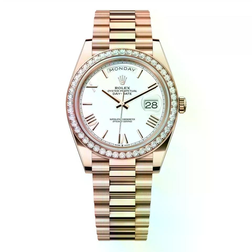 Rolex | Day-Date | 228345RBR-0012 | 40 mm | Rose gold | White | Automatic