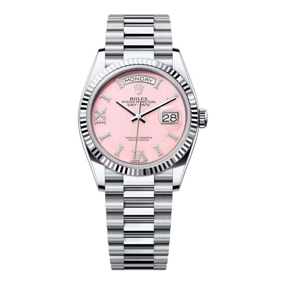 Rolex | Day-Date | 128236-0006 | 36 mm | Platinum | Pink | Automatic