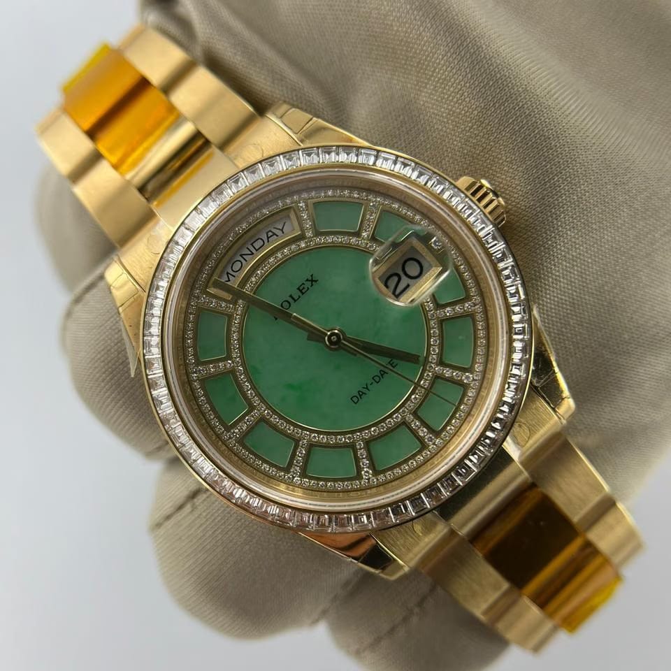 Rolex | Day-Date | 118398br-cm3-dc716 | Yellow gold | 36 mm | Yellow gold | Green | Automatic
