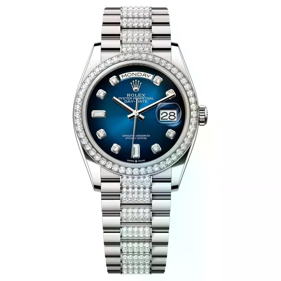 Rolex | Day-Date | 128349RBR-0016 | 36 mm | White gold | Automatic