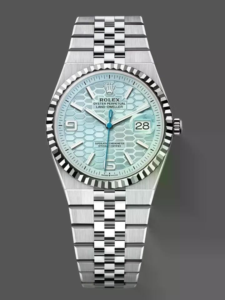 Rolex | Land-Dweller | 127336 | Platinum | 40 mm | Platinum | Blue | Automatic