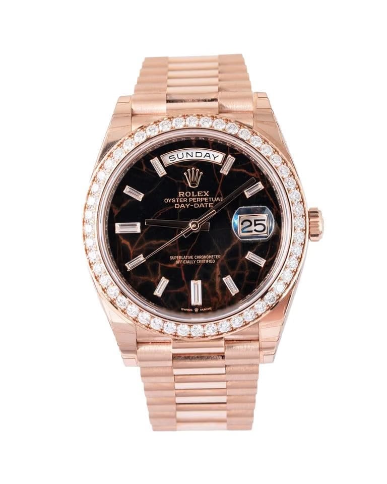 Rolex | Day-Date | 228345RBR | Rose gold | 40 mm | Green | Automatic