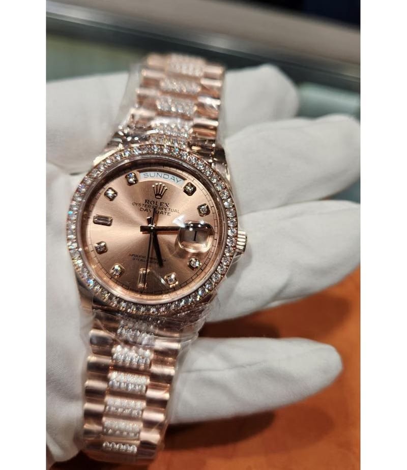 Rolex | Day-Date | 128345RBR-0020 | Rose gold | 36 mm | Rose gold | Champagne | Automatic
