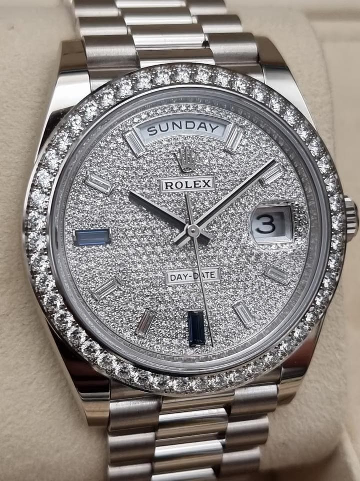 Rolex | Day-Date | 228349RBR | White gold | 40 x 48 mm | White gold | White | Automatic
