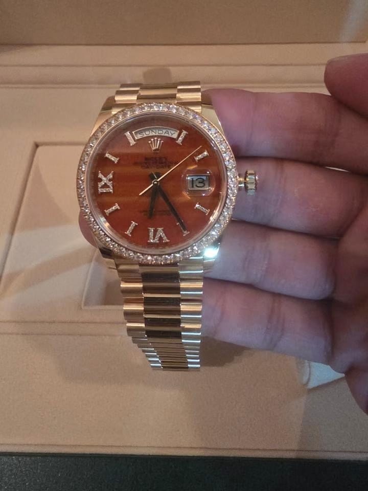 Rolex | Day-Date | 128348RBR | Yellow gold | 36 x 43 mm | Yellow gold | Gold | Automatic