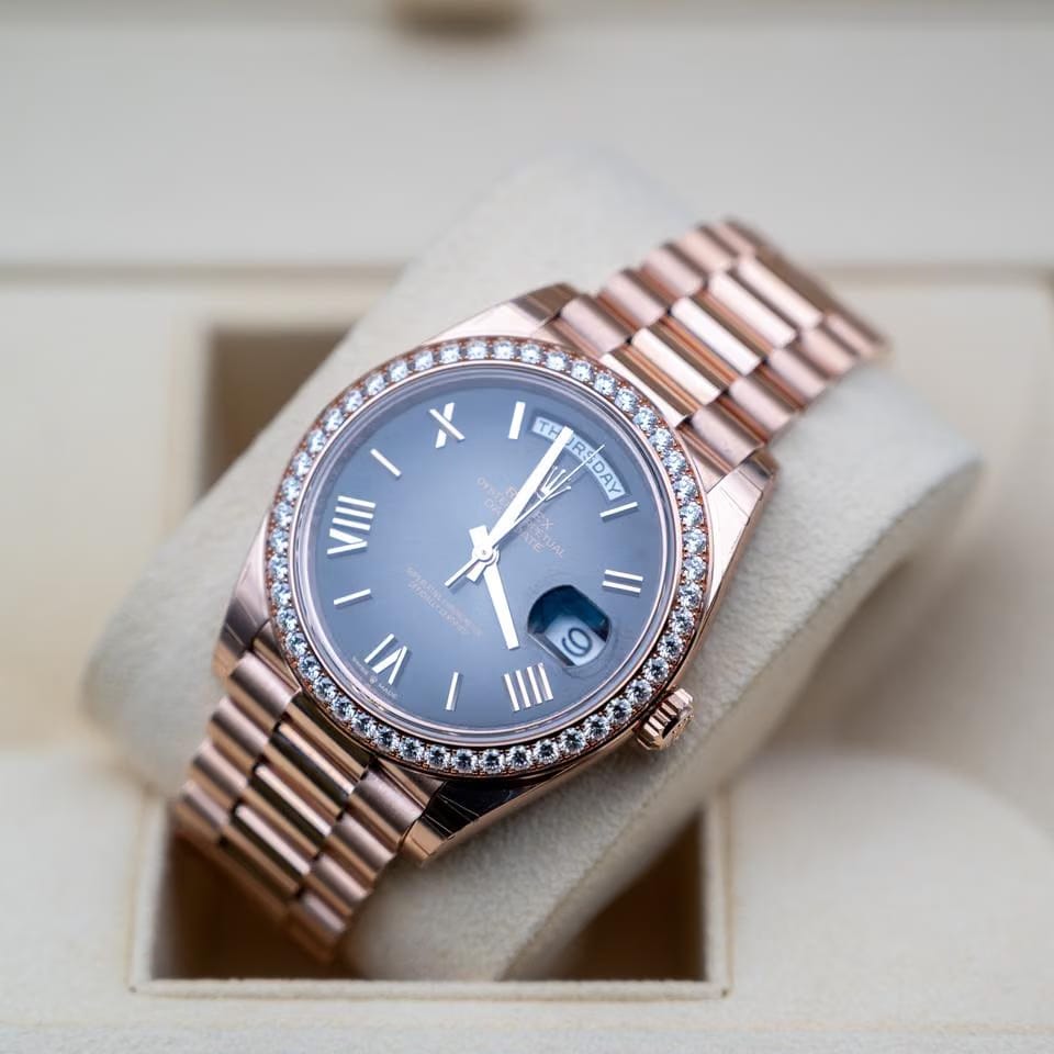 Rolex | Day-Date | 228345RBR | Rose gold | 40 mm | Rose gold | Black | Automatic