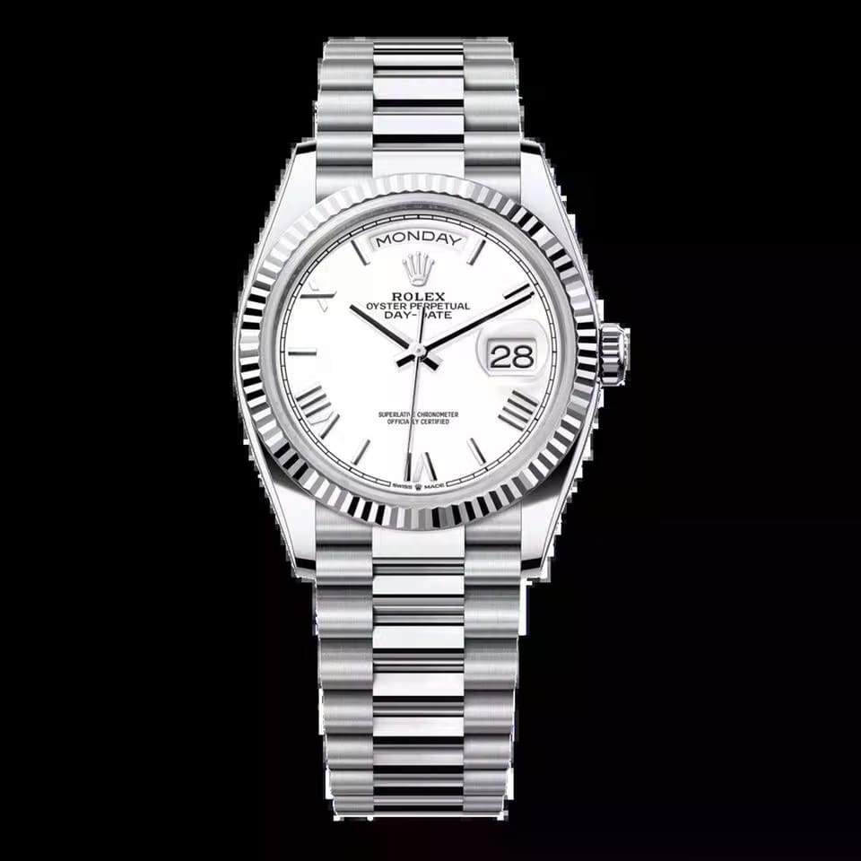 Rolex | Day-Date | 128236-0017 | 36 mm | Platinum | White | Automatic