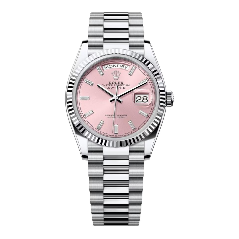 Rolex | Day-Date | 128236-0024 | 36 mm | Platinum | Pink | Automatic
