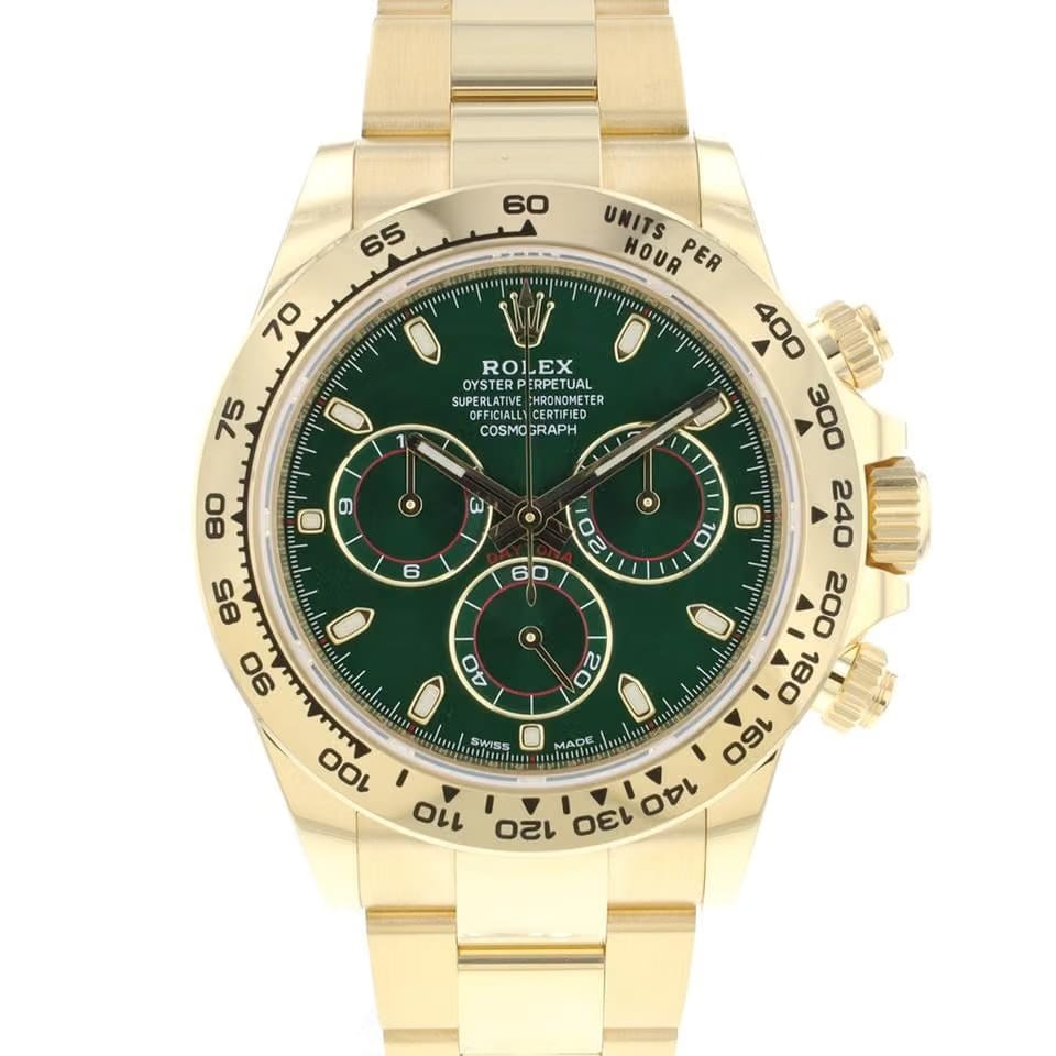 Rolex | Daytona | 116508 | Yellow gold | 40 x 47.3 mm | Yellow gold | Green | Automatic