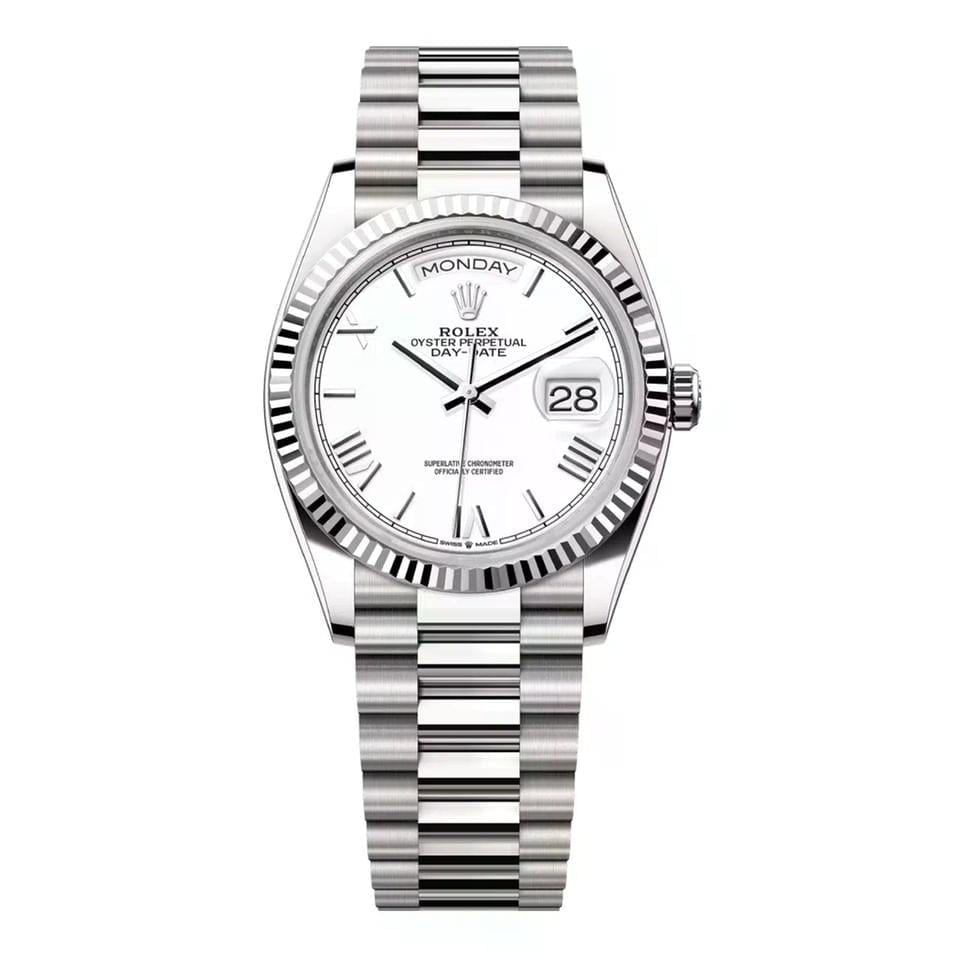 Rolex | Day-Date | 128239-0059 | 36 mm | White gold | White | Automatic