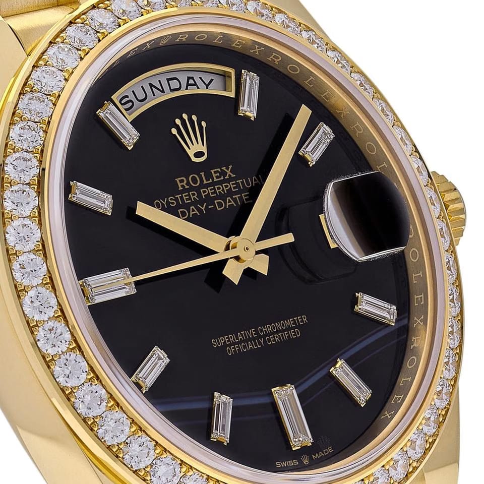 Rolex | Day-Date | 228348RBR-0039 | Yellow gold | 40 mm | Yellow gold | Black | Automatic
