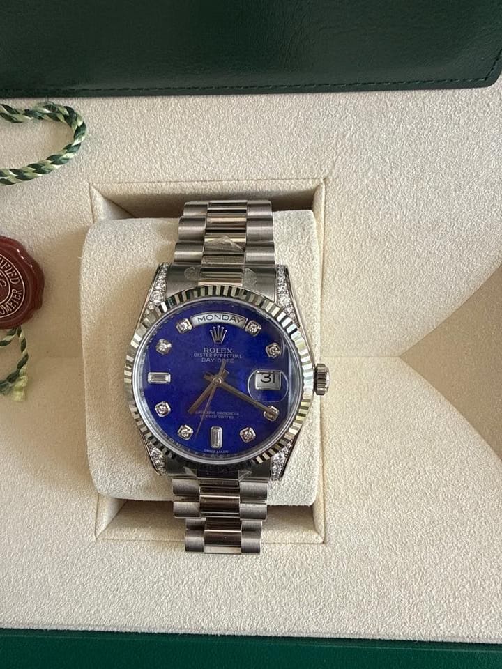 Rolex | Day-Date | 118339 | White gold | 36 mm | White gold | Blue | Automatic