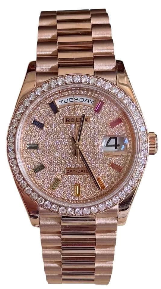 Rolex | Day-Date | 128345RBR | Rose gold | 36 x 43 mm | Rose gold | Pink | Automatic