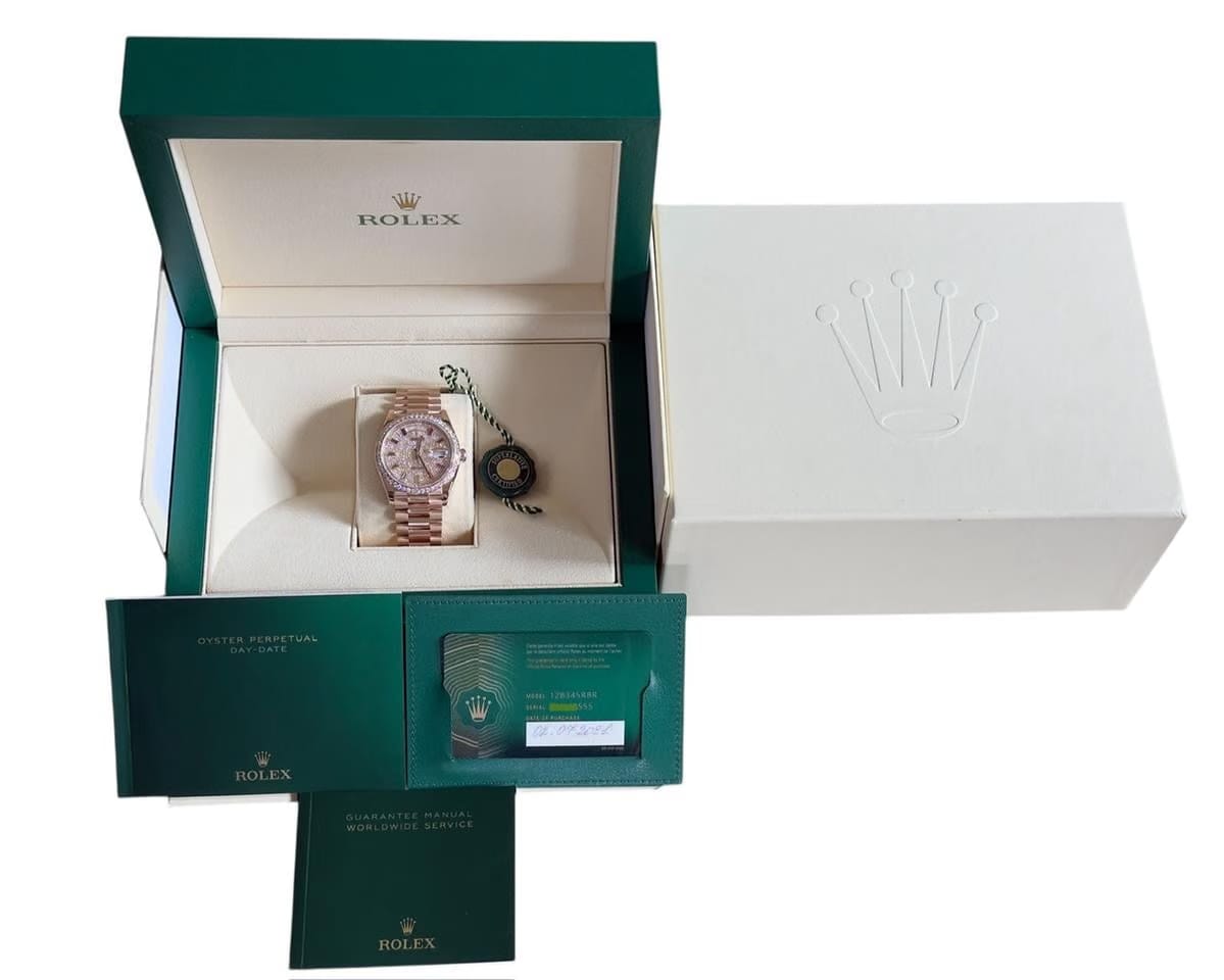 Rolex | Day-Date | 128345RBR | Rose gold | 36 x 43 mm | Rose gold | Pink | Automatic