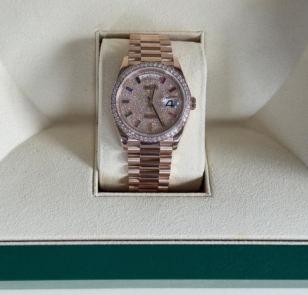 Rolex | Day-Date | 128345RBR | Rose gold | 36 x 43 mm | Rose gold | Pink | Automatic