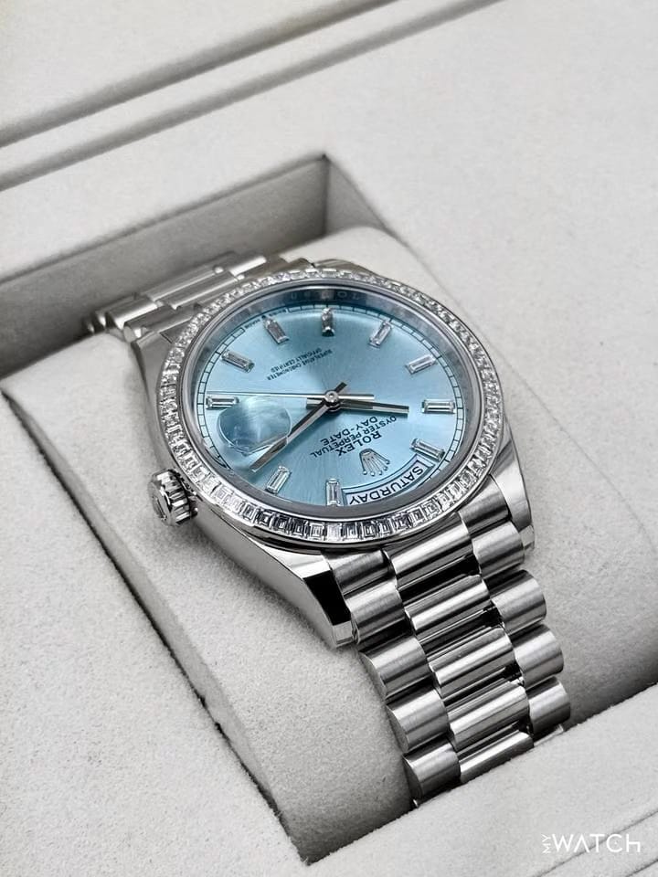 Rolex | Day-Date | 128396TBR | Platinum | 36 mm | Platinum | Blue | Automatic
