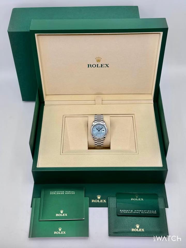Rolex | Day-Date | 128396TBR | Platinum | 36 mm | Platinum | Blue | Automatic
