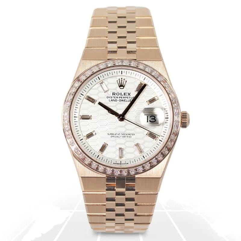 Rolex | Land-Dweller | 127285TBR | Rose gold | 36 mm | Rose gold | Silver | Automatic